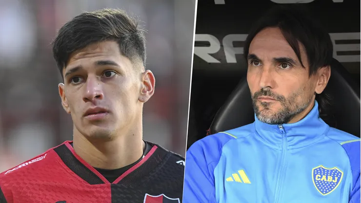 Brian Aguirre, jugador de Newell´s y Diego Martínez, DT de Boca