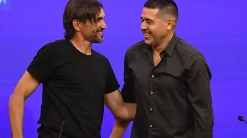 Martínez y Riquelme, el día de la presentación del DT.