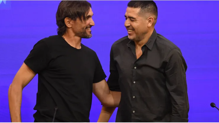 Martínez y Riquelme, el día de la presentación del DT.