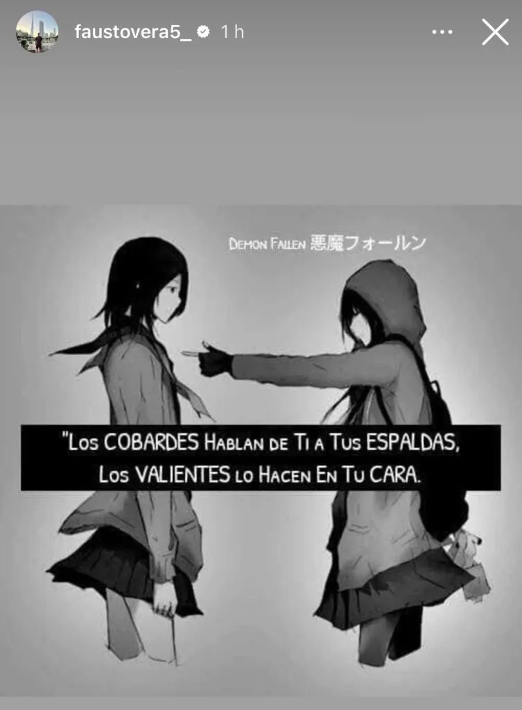 La polémica historia que subió Fausto Vera. (Instagram)