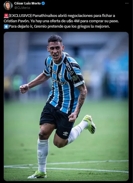 Pavón podría emigrar a Europa. (Captura)