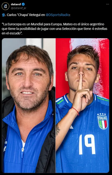 El Chapa Retegui salió a bancar a su hijo.