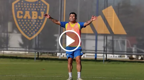 Medel en la prácitca de Boca.