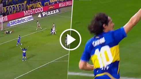 Cavani marcó el 1 a 0 de Boca.