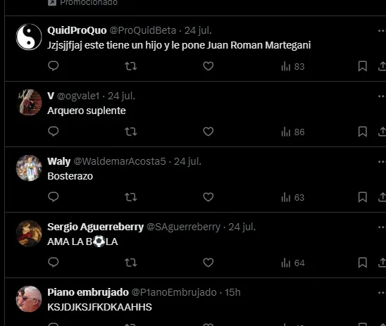 Los comentarios de los hinchas de San Lorenzo.