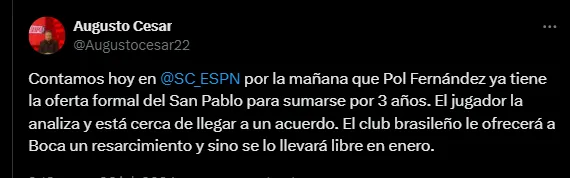 Pol Fernández, muy cerca de San Pablo.