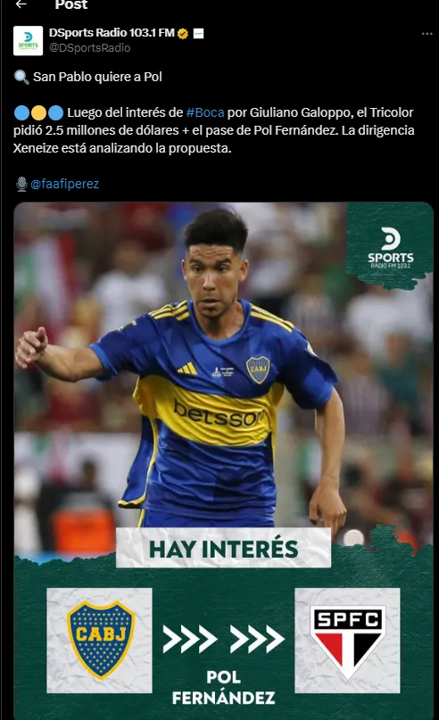 ¿Pol Fernández entra en la negociación por Galoppo?