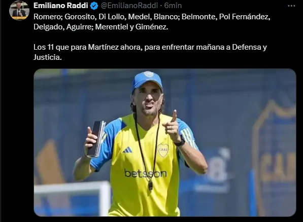 El equipo de Boca. (Captura)