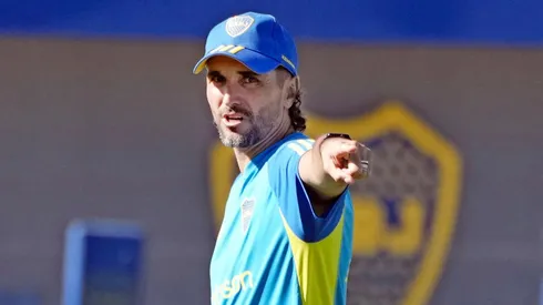 El equipo que paró Diego Martínez en la práctica de Boca.