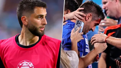 El botellazo de Rodrigo Bentancur tras la eliminación de Uruguay.