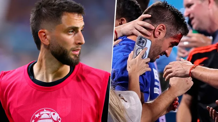 El botellazo de Rodrigo Bentancur tras la eliminación de Uruguay.