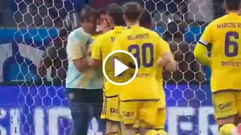 El DT fue a buscar a Merentiel después de los penales.