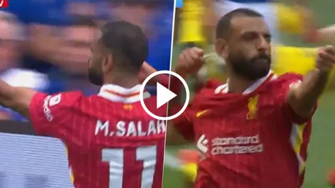 El festejo de Salah a lo Edinson Cavani.