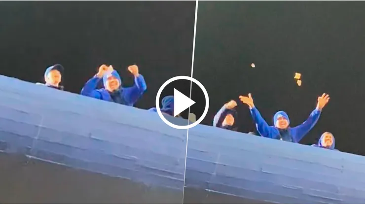Los hinchas del Cruzeiro rompieron billetes en La Bombonera.