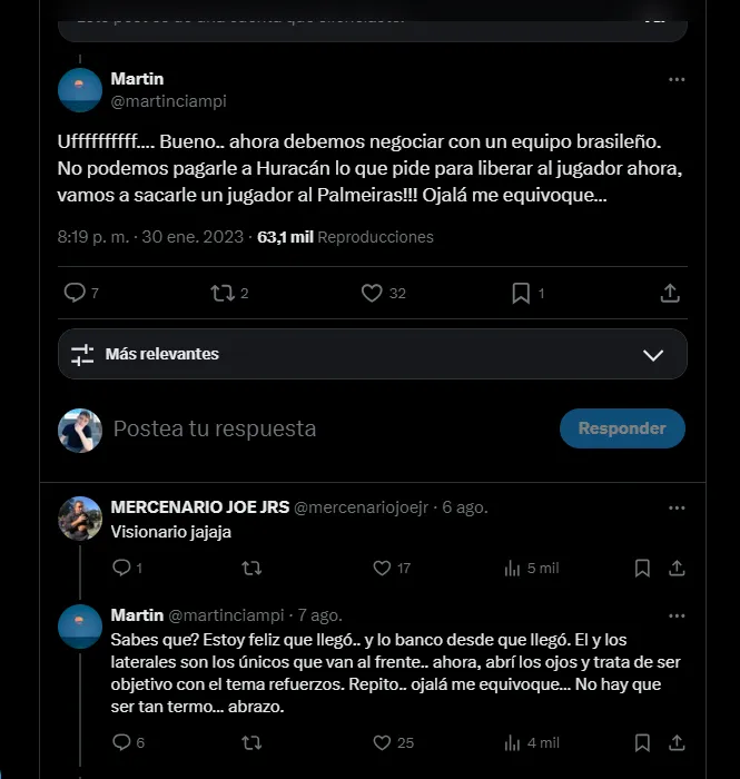 Los hinchas le piden perdón a Merentiel.