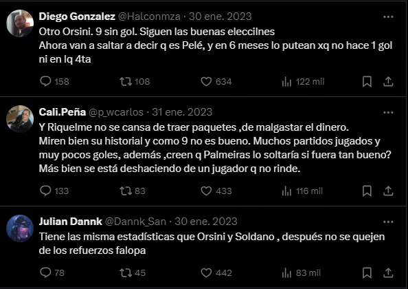 Las críticas a Merentiel en su llegada.