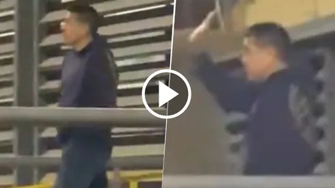 Juan Román Riquelme retirándose del estadio en Mendoza