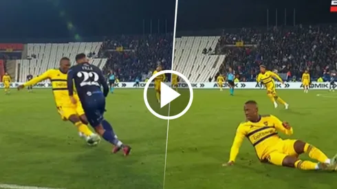 La reacción de Advíncula tras el caño de Villa.