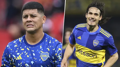 Edinson Cavani y Marcos Rojo en Boca