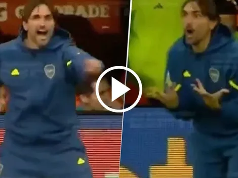 VIDEO | La efusiva reacción de Diego Martínez durante el Boca-Barracas: piña a un cartel, gritos y "¿Qué haces ahí? ¡Encará vos!"