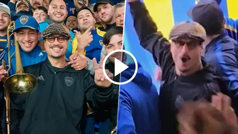 Daniel Osvaldo en La 12 durante el Boca vs. Barracas Central