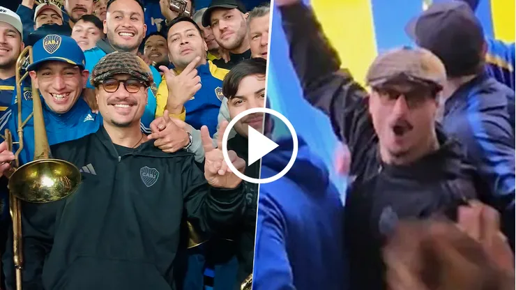 Daniel Osvaldo en La 12 durante el Boca vs. Barracas Central