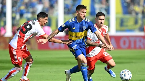 Zenón, durante el último clásico disputado ante River. Foto: Getty