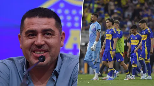 Juan Román Riquelme y los jugadores de Boca