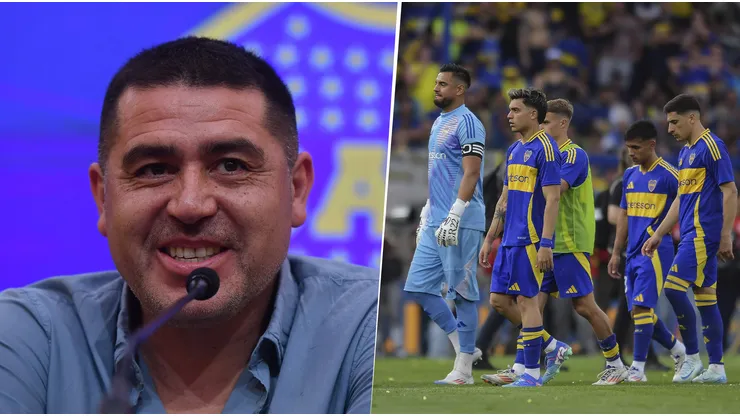 Juan Román Riquelme y los jugadores de Boca