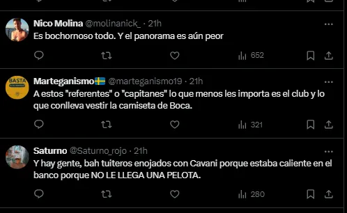 Los comentarios de los hinchas de Boca sobre el gesto de Rojo.