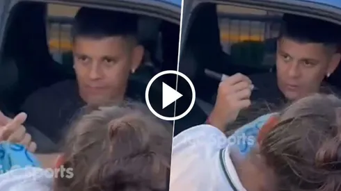 Un hincha de Boca le habló cara a cara a Marcos Rojo.