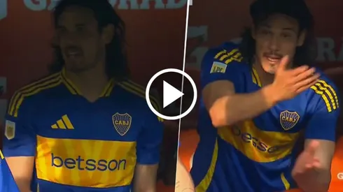 El enojo de Cavani cuando salió en el Superclásico.