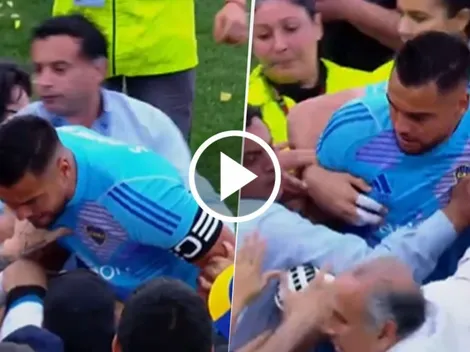 VIDEO | Chiquito Romero se quiso pelear con un hincha de Boca ni bien terminó el partido ante River