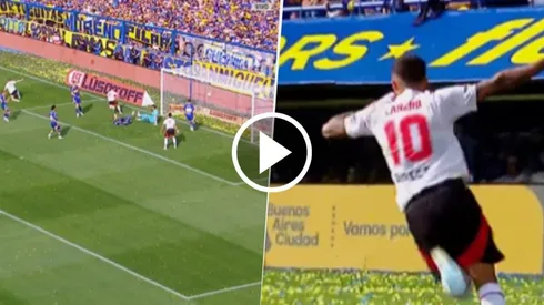 Lanzini anotó el primer gol de River.