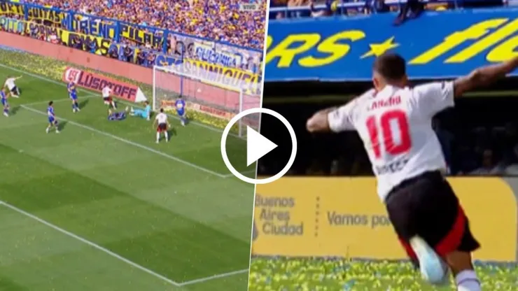 Lanzini anotó el primer gol de River.