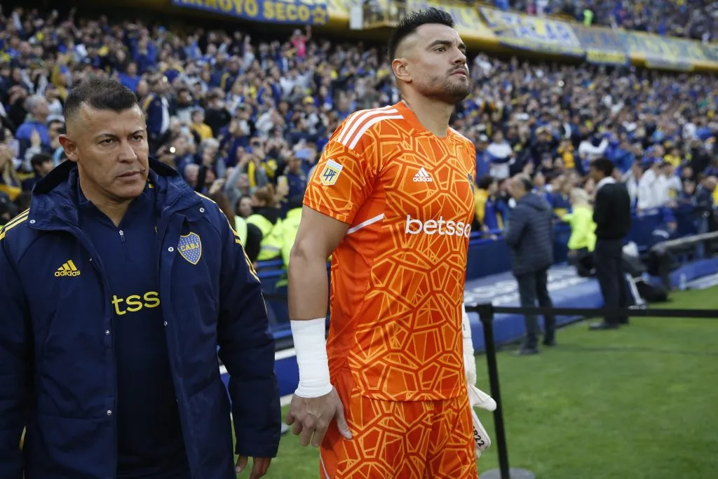 Jorge Almirón junto a Romero en Boca. (Getty)