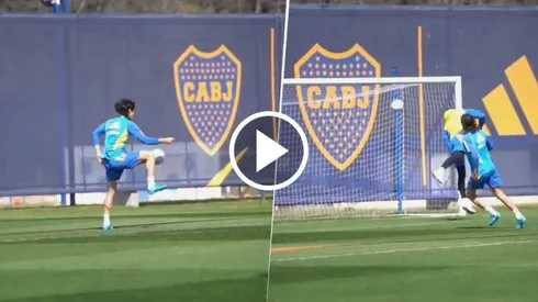 El golazo de Cavani en la práctica de Boca.