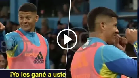 Rojo se burló de los hinchas de Racing.