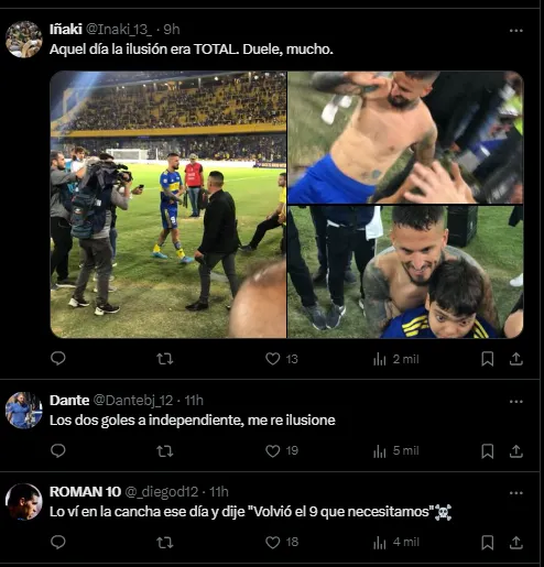 La reacción de los hinchas sobre Benedetto.