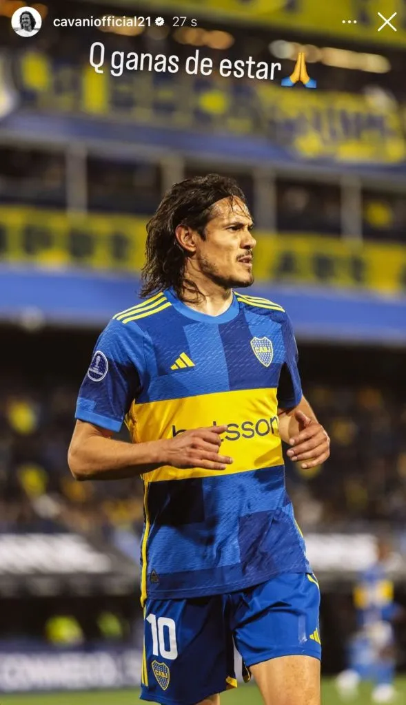 El mensaje de Cavani en Instagram. (Captura)