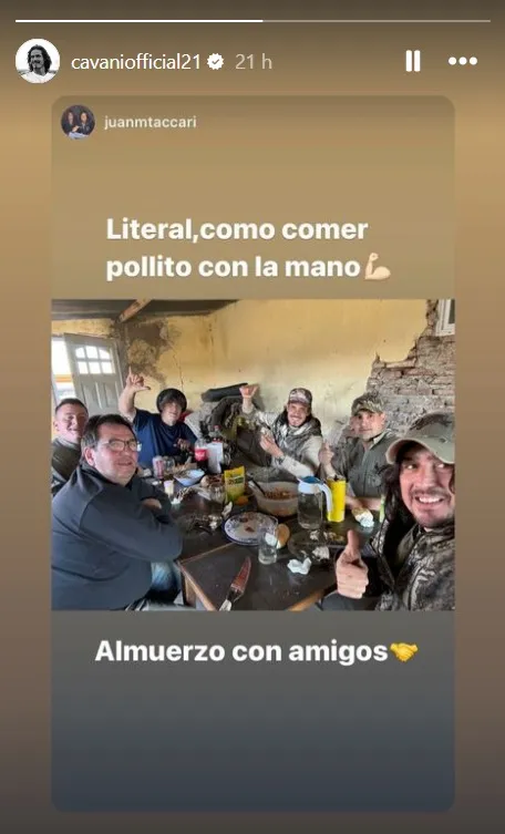 Cavani, en Uruguay.
