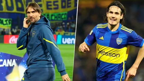 Diego Martínez y Edinson Cavani.