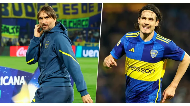 Diego Martínez y Edinson Cavani.