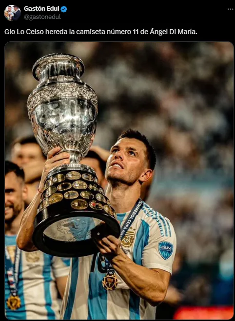 Lo Celso hereda la 11 de Di María.
