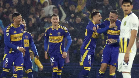 Todo Boca celebra el gol de Lema a Central. Foto: Imago.