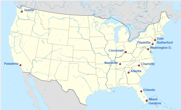 Las sedes del Mundial de Clubes 2025. (Wikipedia)