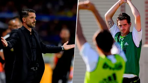 Fernando Gago, como DT y jugador.