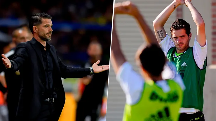 Fernando Gago, como DT y jugador.
