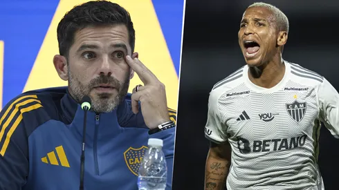 Fernando Gago y Deyverson, jugador de Atlético Mineiro