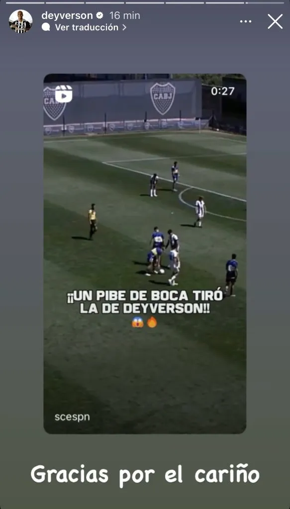 El mensaje de Deyverson por la acción del futbolista de la séptima división de Boca.